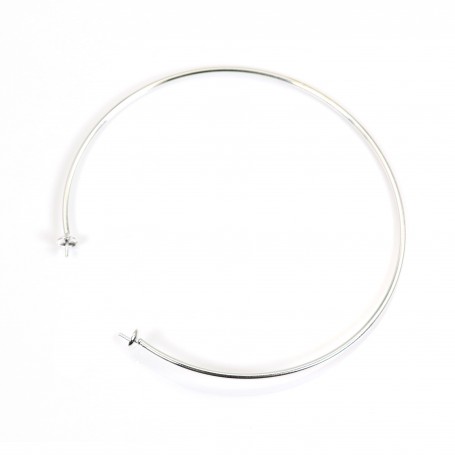 925 sterling silver 60mm flexible bangle for half-driled beads x 1pc