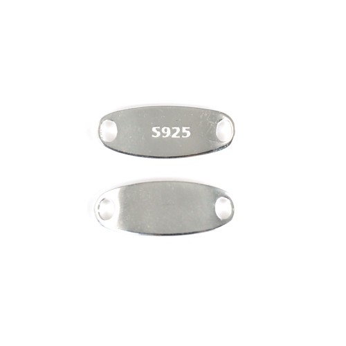Spacer oval engraving bar 6x14mm - Silver 925 x 1pc
