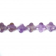 Amethyst clover faceted 10mm x 1pc