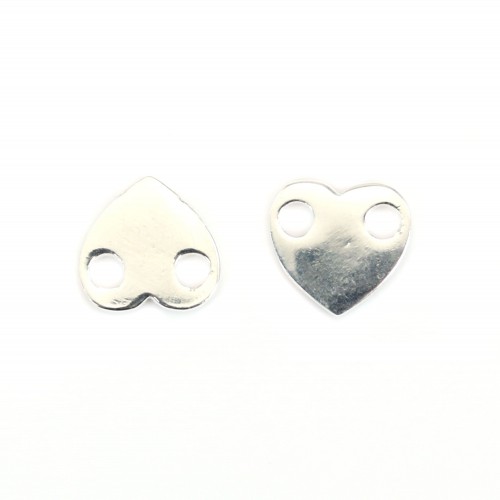 Spacer heart 2 holes 8mm - Silver 925 x 1pc