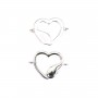 Spacer heart & feather - Silver 925 x 1pc