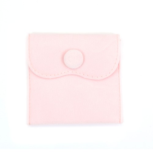 Bolsa de botones de terciopelo rosa 7x7cm x 1ud