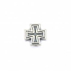 Zwischenperle Kreuz 8mm - Silber 999 nielliert x 1St