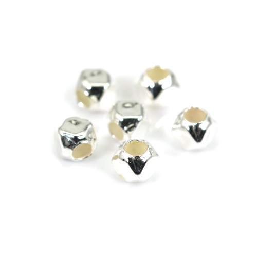 Perlina esagonale 3 mm - Argento 925 x 6 pezzi