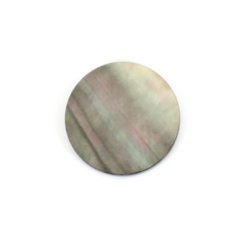 Cabochon Mother-of-Pearl round flat 6mm x 1pc