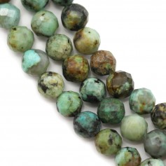 Round faceted African turquoise, 3mm x 40 cm