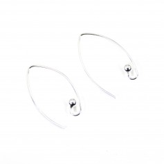 Ear hooks with a ball, silver 925 23mm x 2pcs