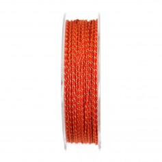 Multicolored red-gold polyester thread 0.9mm x 30m