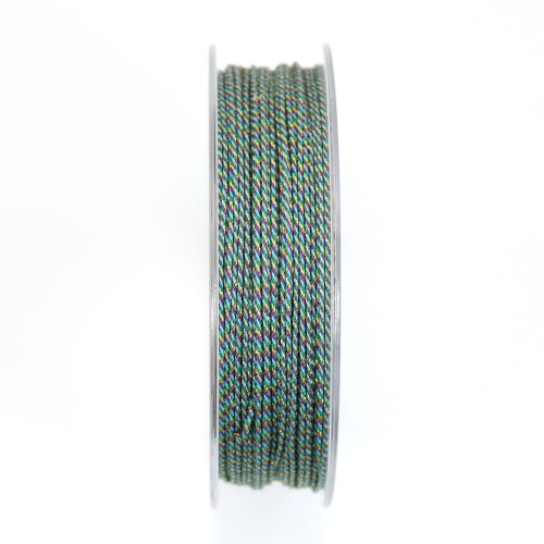 Fil polyester multicolore turquoise 0.9mm x 30m