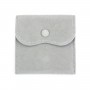 Pochette velours gris à bouton 10x10cm x 1pc