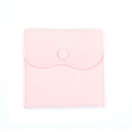 Bolsa de veludo cor-de-rosa com botões 10x10cm x 1 unidade