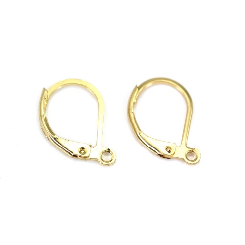 Dormeuse earring 10x16mm - 304 stainless steel gold-plated x 2pcs