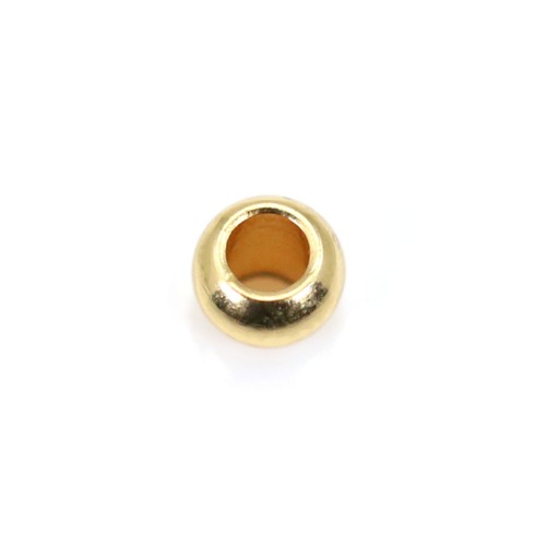 Perle großes Loch Kugel 3mm - Edelstahl 304 vergoldet x 10 st