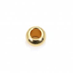 Perle gros trou boule 3mm - Acier Inox 304 doré x 10 pcs