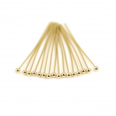 Pins ball head 35x0.6mm - 304 stainless steel gold-plated x 10pcs