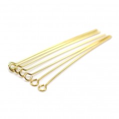 Pin tête anneau 40x0.6mm - Stainless steel 304 gold-plated x 10pcs