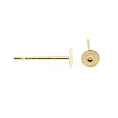 4mm Disk Ear Stud - 304 stainless steel, gold-plated x 4pcs