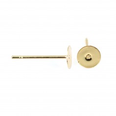 Pin d'oreille 6mm disc - 304 stainless steel, gold-plated x 4pcs