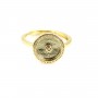 Einstellbarer Ring für 10mm Donut-Cabochon - Zirkoniumoxid - Vergoldet x 1Stk