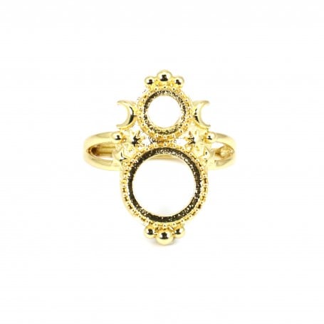 Einstellbarer Ring für runden Cabochon 6 & 10mm - Vergoldet x 1St
