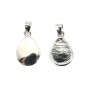Pendant for cabochon drop 8x10mm - Silver plated x 1pc