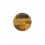 Round faceted Tiger eye cabochon 10mm x 1pc