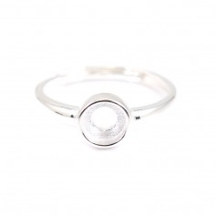 Adjustable ring for 6mm round cabochon - Silver 925 x 1pc
