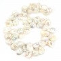 Freshwater cultured pearl, white, keshi petal, 14-16mm x 40cm