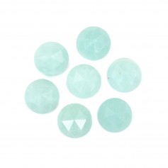 Round faceted Amazonite cabochon 10mm x 1pc