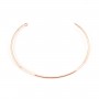 Bangle bracelet, with 2 rings welded, plated by pink "flash gold" on brass, 65 * 49mm x 1pc