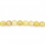Opal on yellow color, in round shape, 8mm x 4pcs