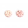 Cabochon Cameo Pink Conch round flower 10mm x 1pc