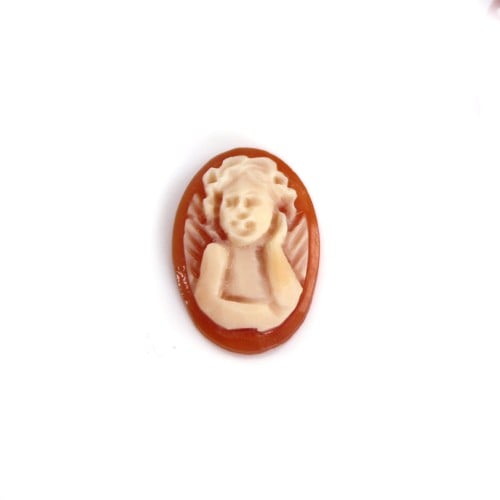 Cabochon Cameo Conque Karneol Oval Engel 8x10mm x 1St