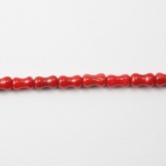 Bambu do mar, tonalidade vermelha, bobina, 6x3,5mm x 40cm