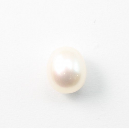 Perla di coltura d'acqua dolce, semiperforata, bianca, oliva, 11 mm x 1 pz